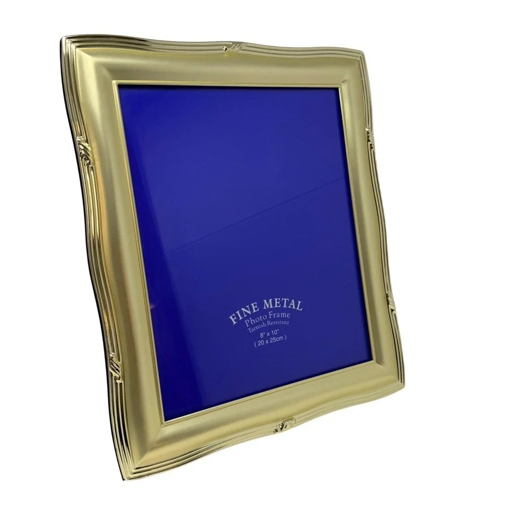 Vintage Gold Tone Ornate Picture Frame 8x10 Velvet Back Tabletop Wall 1980s